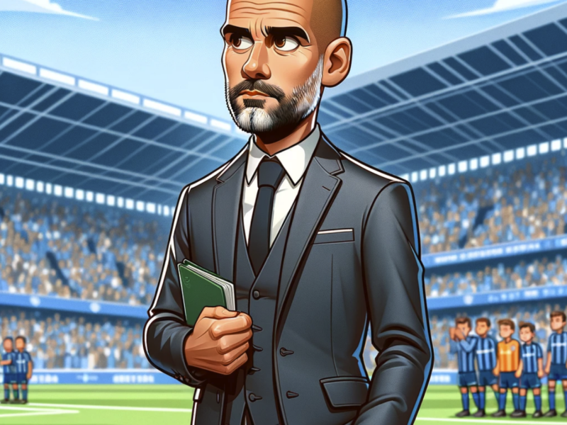 image inspired by a famous football manager, reminiscent of Pep Guardiola's style